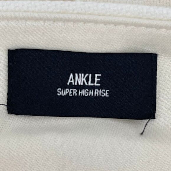 Express Women's Cream Linen Blend Super High Rise Ankle Pants with Belt Size 14 - Picture 5 of 7